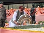 Kargil Vijay Diwas is marked every year to pay homage to the fallen soldiers in the 1999 Kargil conflict with Pakistan. On the occasion of the 24th Anniversary of the Kargil Vijay Diwas which is being observed today, Defence Minister Rajnath Singh, Chief of Defence Staff Gen Anil Chauhan, Army Chief General Manoj Pande, Navy Chief Admiral R Hari Kumar, other top Army Commanders and Lieutenant Governor of Ladakh Brig (Retd) BD Mishra laid wreaths at Kargil War Memorial in Dras, Ladakh. (PTI)