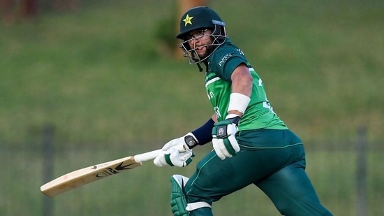 Imam-ul-Haq runs between wickets during the first one-day international (ODI) cricket match between Pakistan and Afghanistan(AFP)