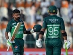 151 off 131 balls while Iftikhar Ahmed scored an unbeaten 109 off 71 as Pakistan started their Asia Cup campaign with a 238-run thumping of Nepal. (AFP)