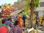 Two people were killed and 10 others injured after a three-storey building in Fatehpur, Uttar Pradesh collapsed on Monday, police said. (PTI)