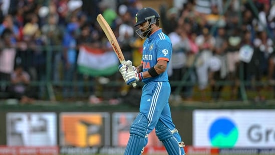 India's Virat Kohli walks back to the pavilion after his dismissal during the Asia Cup 2023 match between India and Pakistan(AFP)