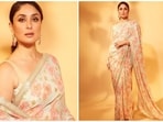 Kareena Kapoor, who is currently busy promoting her upcoming film, Jaane Jaan made a recent appearance at an event adorned in a delicate pastel saree.