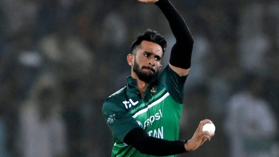 Pakistan's Hasan Ali in action for the side during T20Is against England in 2022(AFP)