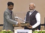 PM Modi gets felicitated during the International Lawyers’ Conference 2023. The conference aims to serve as a platform for meaningful dialogue and discussion on various legal topics of national and international importance, foster the exchange of ideas and experiences, and strengthen international cooperation and understanding of legal issues. (PTI)