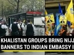 KHALISTAN GROUPS BRING NIJJAR BANNERS TO INDIAN EMBASSY IN UK