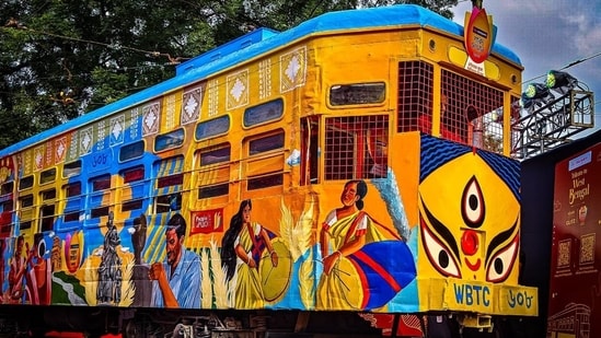 The second bogie transports passengers to a heritage location in Kolkata, reflecting the city's luxurious charm. Its exteriors are designed to showcase West Bengal's culture and landmarks, incorporating augmented reality elements. (ANI)