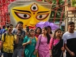 The biggest festival in West Bengal, Durga Puja, is almost here, and people are very enthusiastic as the dates approach. Kolkata is getting ready with beautifully decorated tents, each with its own special theme. Workers are putting in the final details on idols and these tents. Here's a peek into how the lively City of Joy prepares for this massive celebration! (PTI)