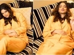 Former Miss Universe Harnaaz Sandhu delighted her fans with another peek into her sartorial picks by sharing pictures from a recent photoshoot. The star posted clicks of herself making goofy faces and lying on a couch while posing for the camera in a bright yellow pantsuit. 