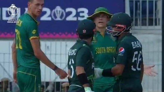 Mohammad Rizwan and Marco Jansen involve in fiery exchange during Pakistan vs South Africa World Cup