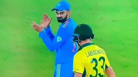 Plenty of words were thrown at Marnus Labuschagne by the Indian fielders, including Virat Kohli(Screengrab)