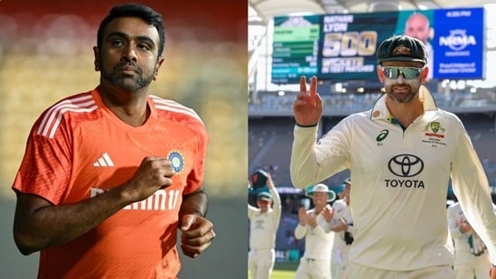 Ashwin reacts to Nathan Lyon becoming the eight bowler in Test history to pick 500 wickets