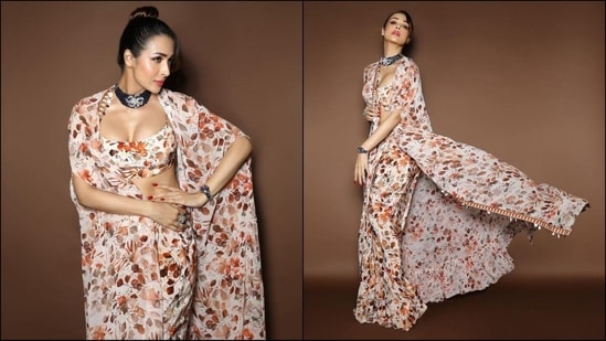 Malaika Arora is one of those actresses who is definitely getting hotter day by day. The stunner keeps raising the temperature with her glamorous looks. Whether it's a chic pantsuit or a sartorial saree, Malaika knows how to turn heads. She is quite active on social media and her Insta-diaries filled with fashion-forward looks are nothing short of a treasure trove of style inspiration. Her latest look in a stunning printed ensemble is no exception and is sure to inspire your ethnic wardrobe. Scroll down to take notes.(Instagram/@aasthasharma)