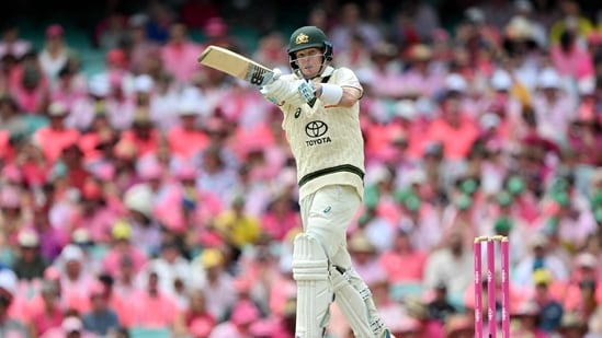 Australia's Steve Smith plays a shot during the third day of the third cricket Test match between Australia and Pakistan at the Sydney Cricket Ground in Sydney(AFP)