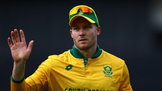 South Africa's David Miller acknowledges the Indian crowd during the 2023 World Cup(Reuters)