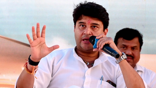 Union minister for Civil Aviation & Steel Jyotiraditya Scindia (Photo by Bachchan Kumar/ HT PHOTO)(HT PHOTO)