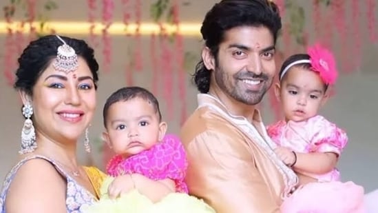 Actor Gurmeet Choudhary with his family 