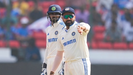 India's captain Rohit Sharma with wicket-keeper Srikar Bharat(PTI)