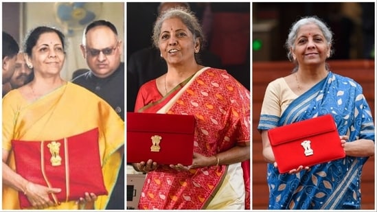 Nirmala Sitharaman presented her sixth Budget as the Finance Minister on Thursday. From 2019 to 2024, here's a look back at her saree choices during Budget sessions.&nbsp;(File Photo)