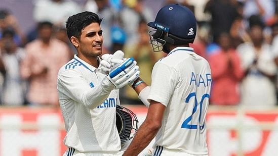 The day began with James Anderson removing Rohit Sharma and Yashasvi Jaiswal. Then Shubman Gill staged a fightback, but he started off on a shaky note. But he slowly found his mometum, and ended up bagging his third Test ton.(BCCI-X)