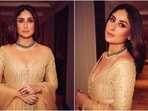 Kareena Kapoor Khan was among the several celebrities who attended the Dadasaheb Phalke International Film Festival Awards 2024. The actor was one of the best-dressed celebrities at the awards ceremony. She chose a golden Abu Jani Sandeep Khosla ensemble for the occasion, boasting impeccable craftsmanship and signature design elements from the couture label. Check out Kareena's photos below. (Instagram)