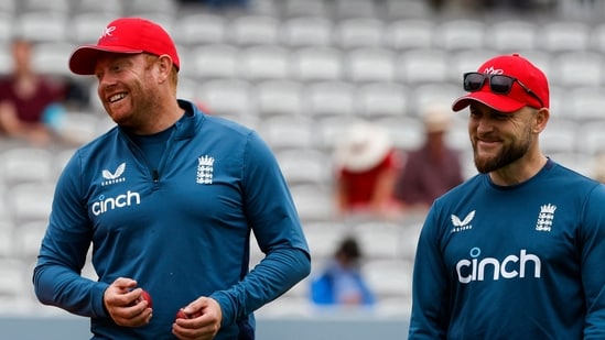 Jonny Bairstow and Brendon McCullum (AFP)