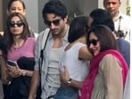 Kareena Kapoor, Saif Ali Khan and their sons Jeh and Taimur, as well as Saif's kids from his first marriage with Amrita Singh – Sara Ali Khan and Ibrahim Ali Khan – were all seen together as they left for Anant Ambani and Radhika Merchant's pre-wedding festivities in Jamnagar. (All pics: Varinder Chawla)