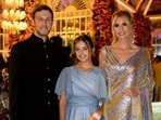 Ivanka Trump wore a silver-golden saree and posed for pictures with Jared Kushner and their daughter Arabella. Anant Ambani, 28, is set to marry long-time girlfriend Radhika Merchant in July. Merchant is the daughter of Viren Merchant, CEO of Encore Healthcare Pvt. Ltd., and entrepreneur Shaila Merchant. 