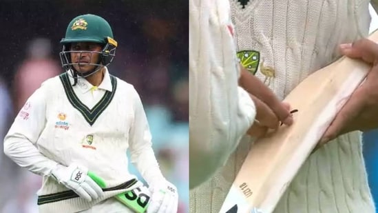 Usman Khawaja was forced to remove dove logo from his bat