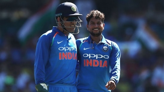 Kuldeep Yadav misses MS Dhoni's guidance from behind the stumps. (Getty Images)