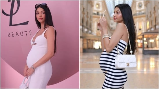 Alanna Panday shows off her baby bump in stylish bodycon dresses. (Instagram)
