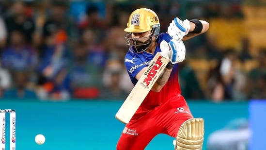 Royal Challengers Bengaluru's Virat Kohli plays a shot during the match against Lucknow Super Giants in the Indian Premier League (IPL) 2024 (IPL Twitter)