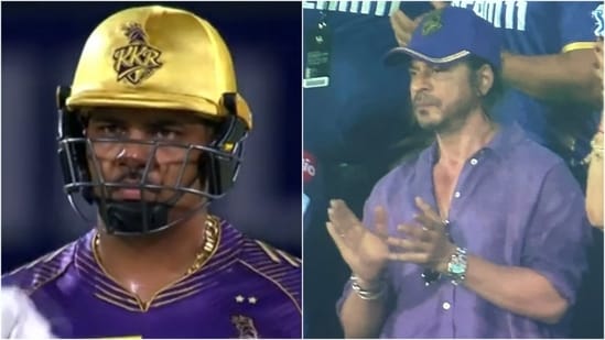 Sunil Narine received a standing ovation from KKR co-owner Shah Rukh Khan(IPL)