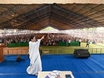 West Bengal Chief Minister Mamata Banerjee addresses a rally in support of Trinamool Congress (TMC) Bankura candidate Arup Chakraborty in Bankura, West Bengal.(ANI)