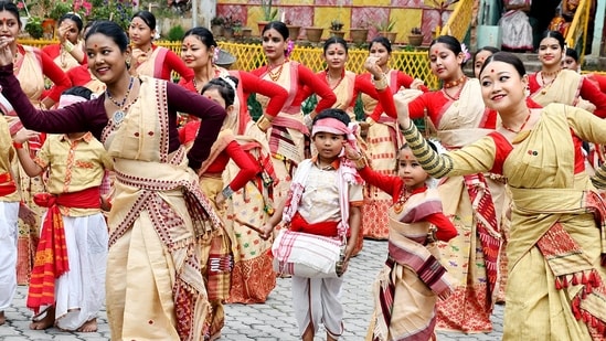 Rongali Bihu, also known as Bohag Bihu, is the most important cultural festival of Assam, marking the beginning of the Assamese New Year and the arrival of spring. It is celebrated with great enthusiasm and joy across the state. The festival signifies the onset of the agricultural season and is celebrated with great enthusiasm and fervour. This year, Rongali Bihu will be observed from April 14 to April 20. (ANI)