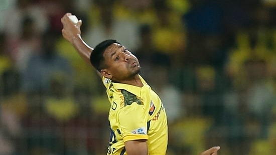 Chennai Super Kings' Mustafizur Rahman bowls a delivery during the Indian Premier League cricket match vs Kolkata Knight Riders in Chennai(AP)