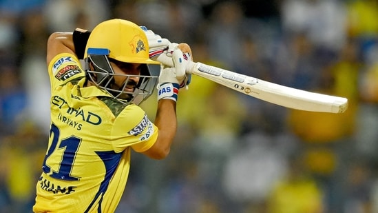 Chennai Super Kings' Ajinkya Rahane plays a shot during the Indian Premier League (IPL) Twenty20 cricket match between Mumbai Indians and Chennai Super Kings at the Wankhede Stadium(AFP)