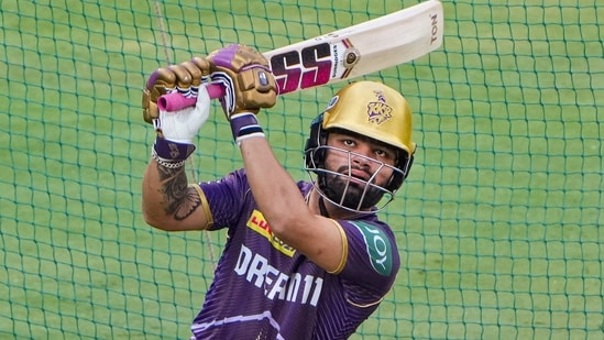 Bengaluru: Kolkata Knight Riders player Rinku Singh during a practice session in Indian Premier League (IPL) 2024(PTI)