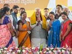 Prime Minister Narendra Modi on Saturday visited Bengaluru and neighbouring Chikkaballapura district and addressed mega rallies for the Lok Sabha poll campaign. (PTI)