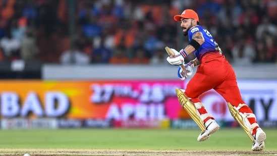 Royal Challengers Bengaluru's Virat Kohli runs after playing a shot during the Indian Premier League (IPL) Twenty20 cricket match between Sunrisers Hyderabad and Royal Challengers Bengaluru--(AFP)