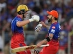 Will Jacks slammed 29 runs in the 16th over, reaching an unbeaten century, smacking 100* off 41 balls. Jacks and Virat Kohli (70*) took RCB to 206/1 in 16 overs, in their chase of 201 runs.(AP)