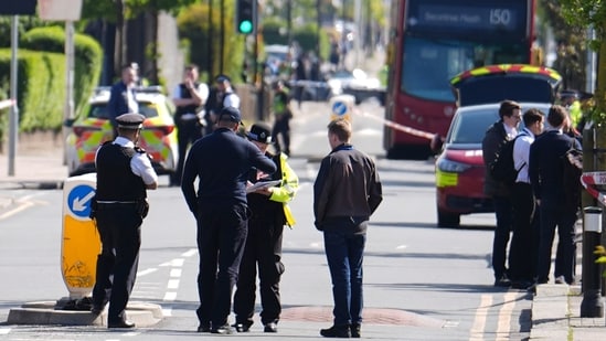 At least five people, including two police officers, were stabbed by a 36-year-old sword-wielding man on Tuesday in a "serious incident" near an east London Tube station, the Metropolitan Police said.(AP)