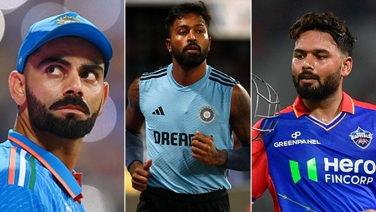 Virat Kohli (L) and Rishabh Pant (R) have form and reputation, while Hardik Pandya (C) possess just one of the two currently.(ANI-AFP)