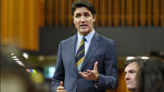 Canadian Prime Minister Justin Trudeau rises during question period in the House of Commons on Parliament Hill in Ottawa on Wednesday, May 1, 2024. (Sean Kilpatrick/The Canadian Press via AP) (AP)