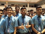 Students of Apeejay School Nerul, celebrate CBSE 12th exam result at Nerul in Navi Mumbai, India, on Monday, May 13th, 2024 (Photo by Bachchan Kumar/ HT PHOTO)