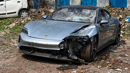 The Porsche Taycan, involved in the Pune accident, was running without a licence plate. (PTI)