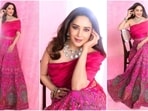 Madhuri Dixit is the queen of ethnic fashion, and if you don't believe us, head over to her Insta-diaries full of stunning traditional looks. Whether it's a sartorial saree or an ethereal anarkali, the diva can pull off any look to perfection. She is definitely one of those actresses who seem to age in reverse. Madhuri is currently judging the reality show Dance Dewaane and her stunning looks from the show are doing rounds on social media. Just a few days ago, she stunned in an embellished purple ensemble and this time she proves her fashion savvy in a mesmerising pink lehenga attire.(Instagram/@madhuridixitnene)