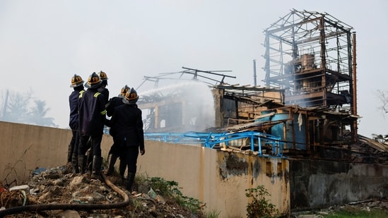 The death toll from the chemical factory blast in Thane district, Maharashtra, rose to 10 after three more bodies were found this morning. Police have registered a case of culpable homicide against the owners of Amudan Chemicals, located in Phase 2 of Dombivli MIDC.(REUTERS)