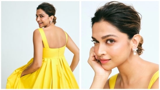 On Friday, Deepika Padukone took to Instagram Stories to share a series of photos in a bright yellow maxi dress before she attended an event to promote her skincare brand, 82°E. The actor's pregnancy glow was hard to miss in the stunning new photos. (All pics: Instagram/ Deepika Padukone)