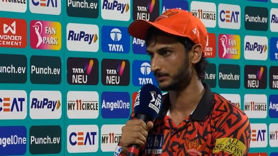 Shahbaz Ahmed speaks after receiving POTM award