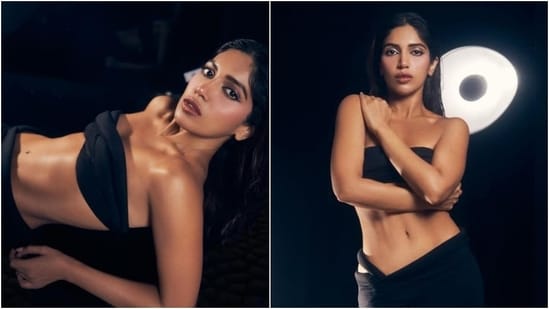 Bhumi Pednekar set the internet ablaze after she shared pictures from a new photoshoot on Instagram. The actor wore a sizzling all-black ensemble for the images, which garnered love from her social media followers, including stars like Rakul Preet Singh, Neha Dhupia, and more. Rakul's comment, "Fire brigade needed," perfectly captured the reaction of many fans who were blown away by Bhumi's stunning look. Meanwhile, Neha wrote, "Bhooommsss," Tahira Kashyap posted heart and fire emojis, Urfi wrote, "Baap re," and a fan remarked, "Too hot to handle."&nbsp;(Instagram)